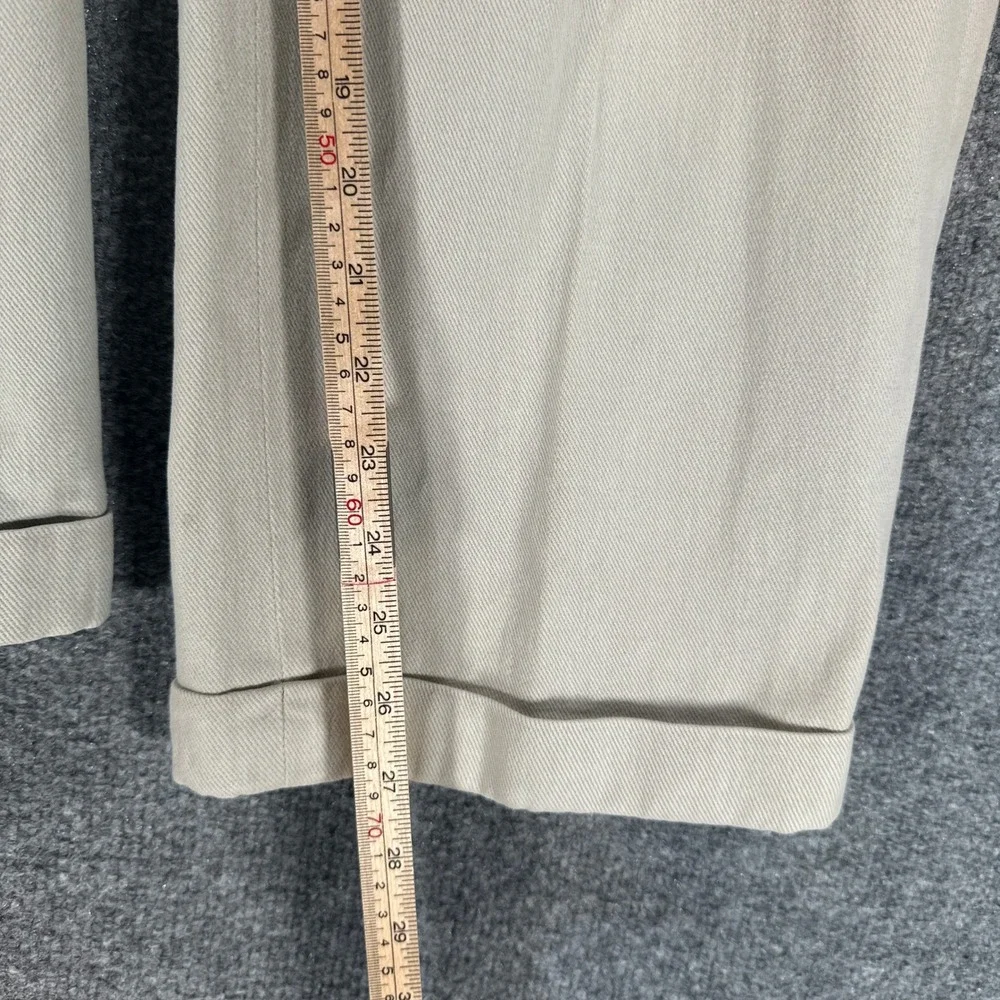Brooks Brothers Elliot Pants Men 40x30 Beige Pleated Cuffed Italian Cotton Twill